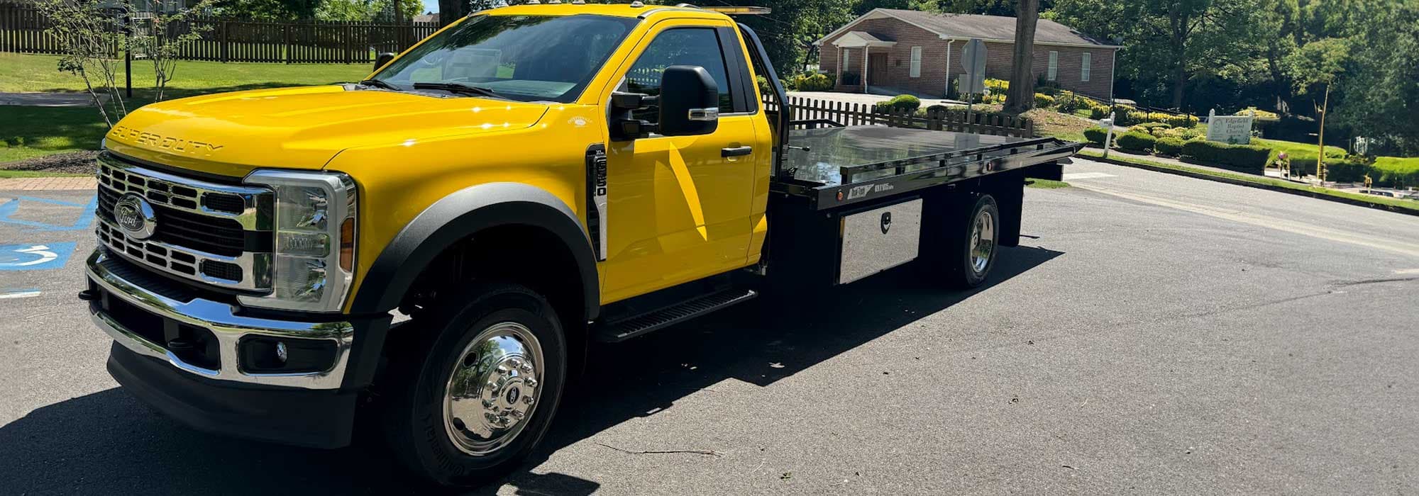Background tow truck